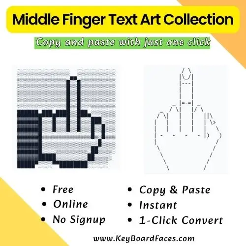 Middle Finger Text Art